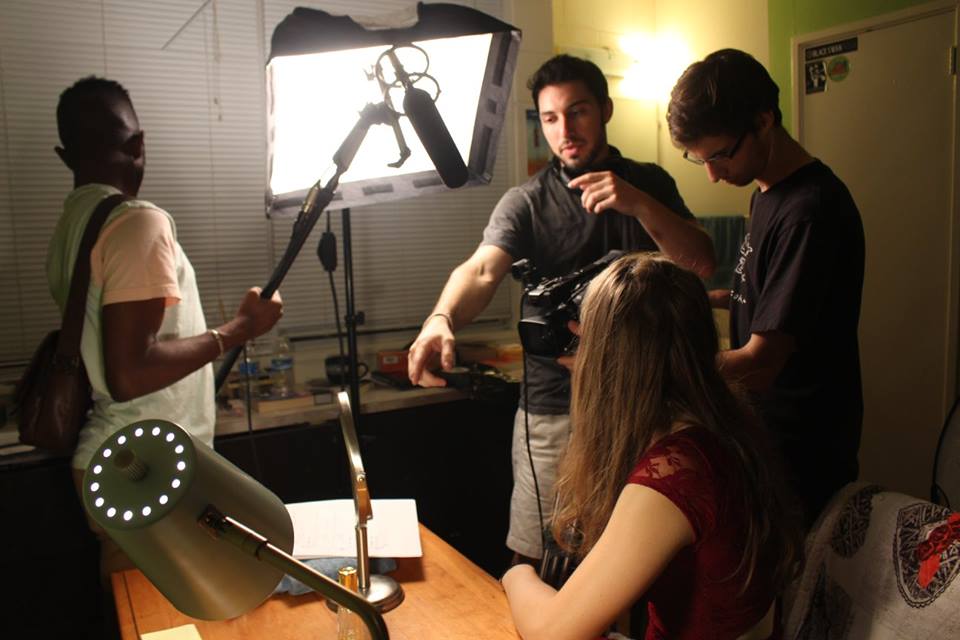 Max Kaplow (center) during production of his 1st place short film,"The Date." (Photo: Bita Ghassemi)