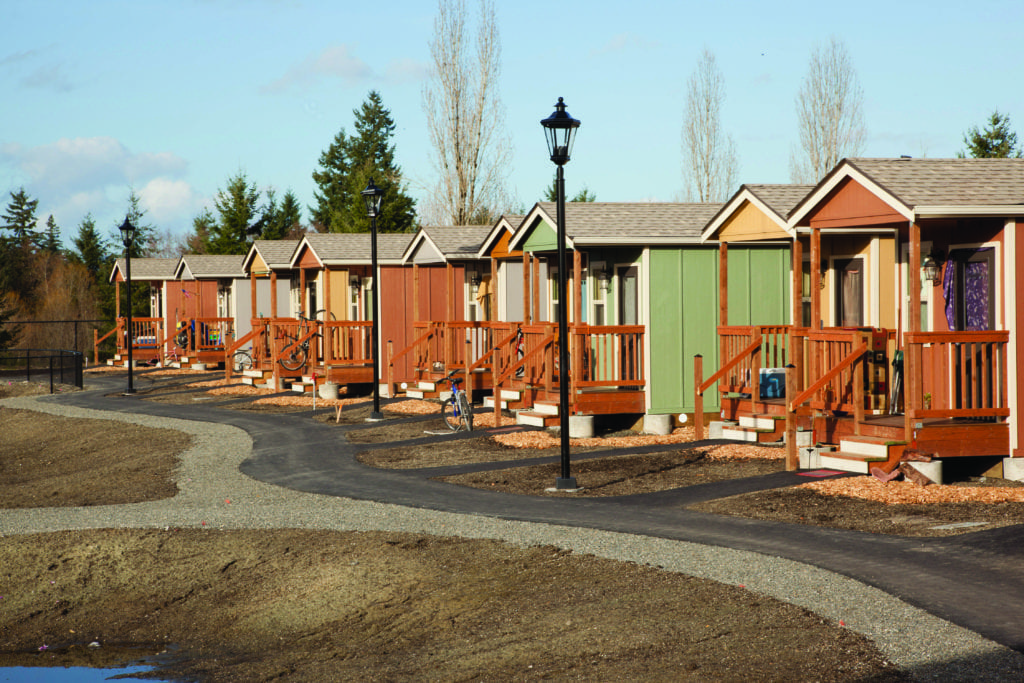 A COTTAGE COMMUNITy in Olympia, Wash. (Photo: Jeremy Bittermann/The New York Times)