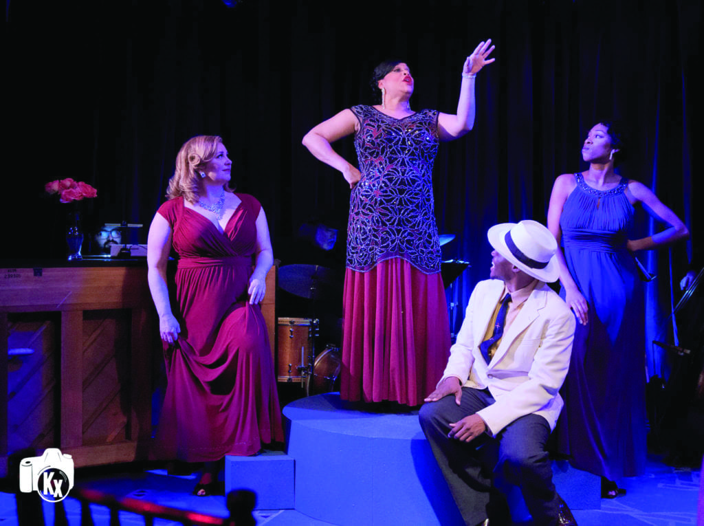 A SCENE FROM CREATIVE CAULDRON’S “Blues in the Night” with (left to right) Katie McManus, Iyona Blake, Clifton Walker III and Raquel Gregory-Jennings. (Photo: Keith Waters)