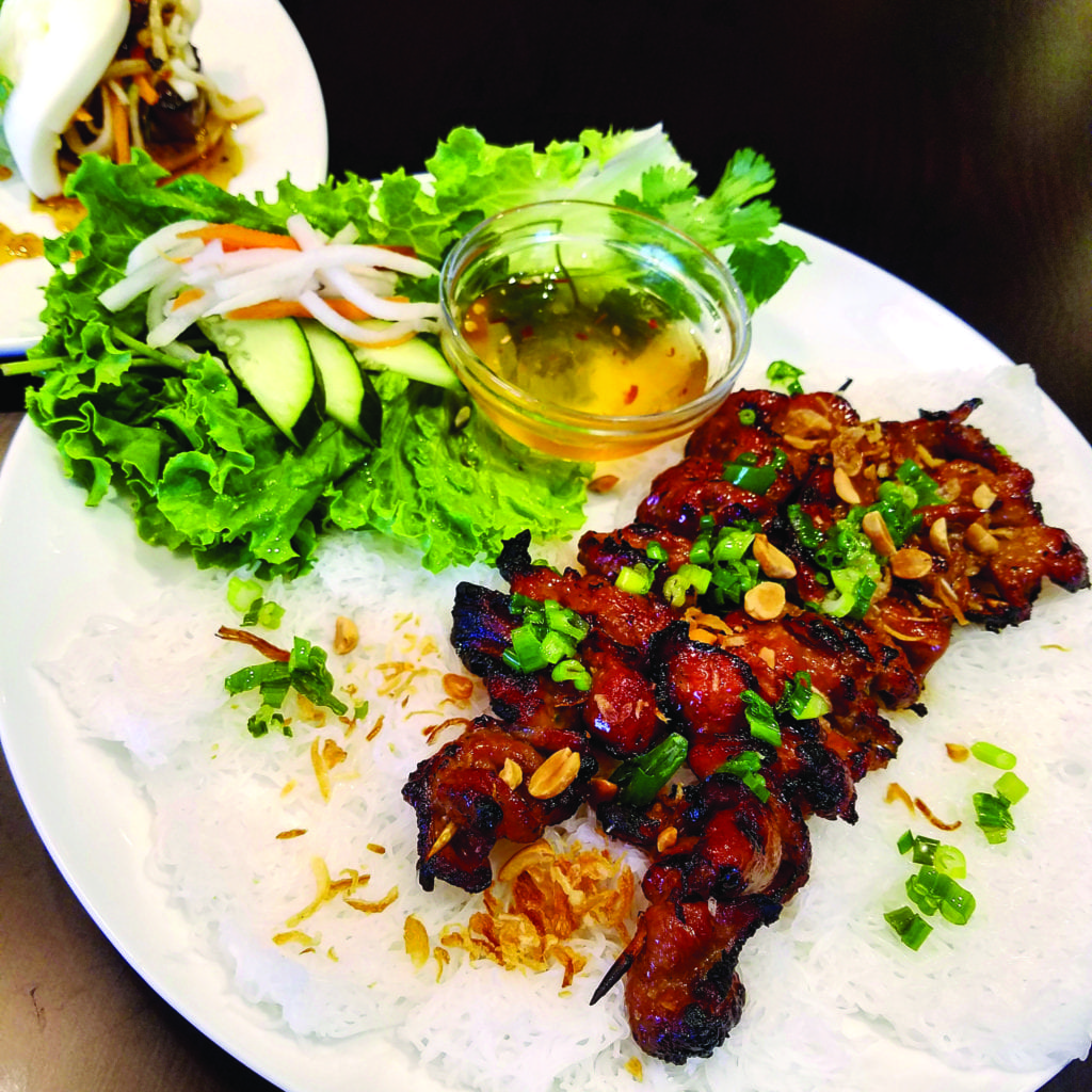 Little Viet Garden's bánh hỏi thịt nướng. (Photo: Jody Fellows)