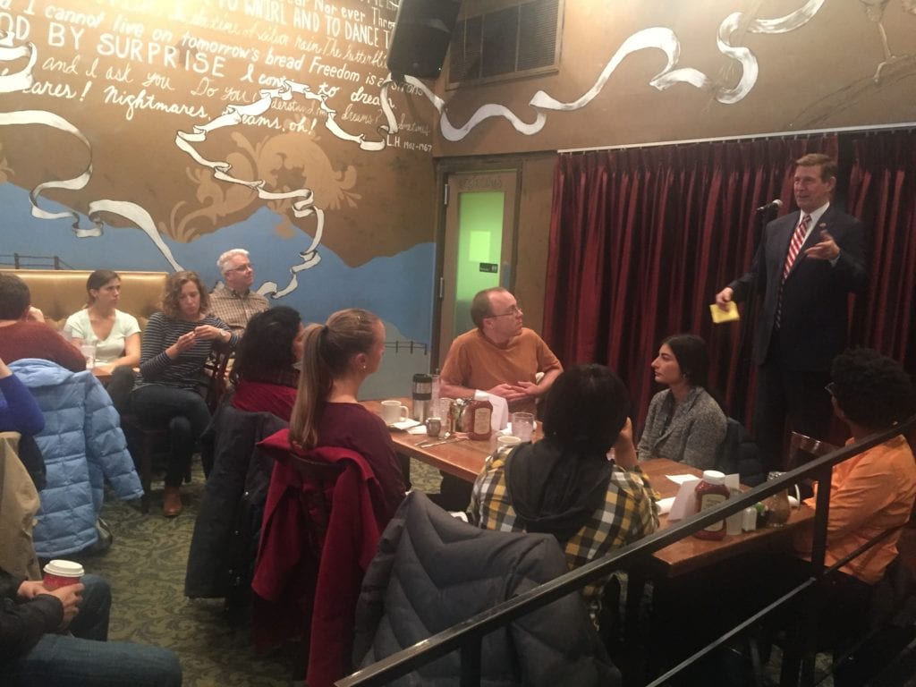 U.S. REP. DON BEYER spoke to a standing room only crowd about the aftermath of last month's presidential election in Shirlington Saturday morning. (Photo: News-Press)