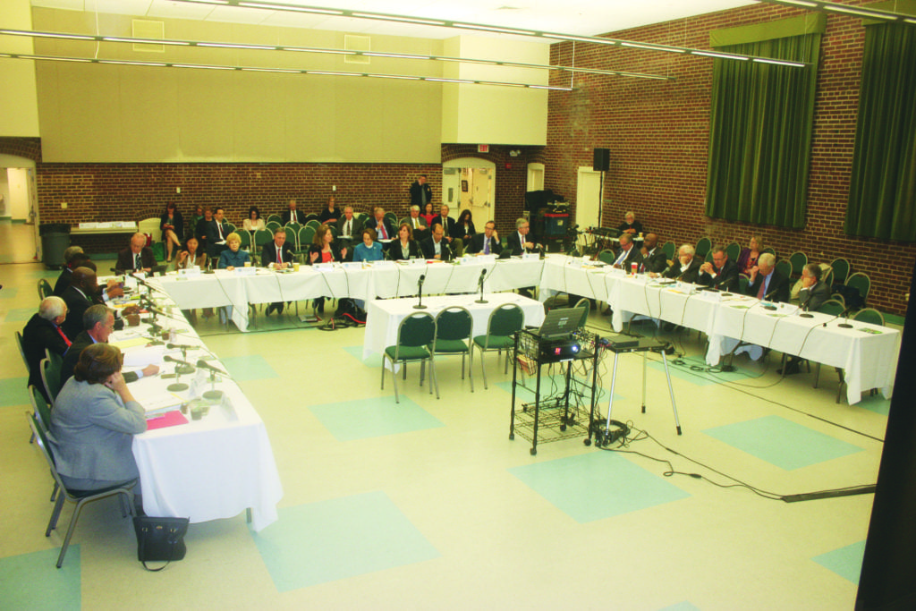 ASSEMBLED FOR THE FIRST time in history, elected leaders of three adjacent Northern Virginia jurisdictions – Falls Church, Alexandria and Arlington – gathered in Alexandria for an important sharing of regional initiatives in transportation, emergency services and Airbnb regulation Tuesday night. (Photo: News-Press)