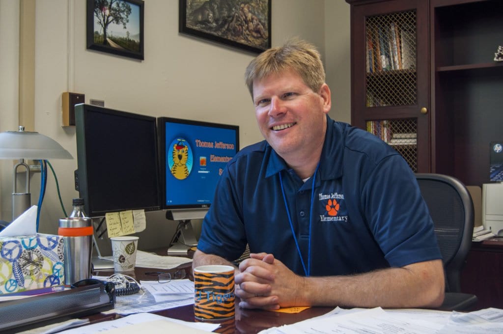 NEW TJ PRINCIPAL PAUL SWANSON is leading a school that is twice the size of the one that he led last year. He acknowledges that challenge but said that he isn’t worried that any of the students at the school will fall through the cracks. (Photo: Drew Costley/News-Press)