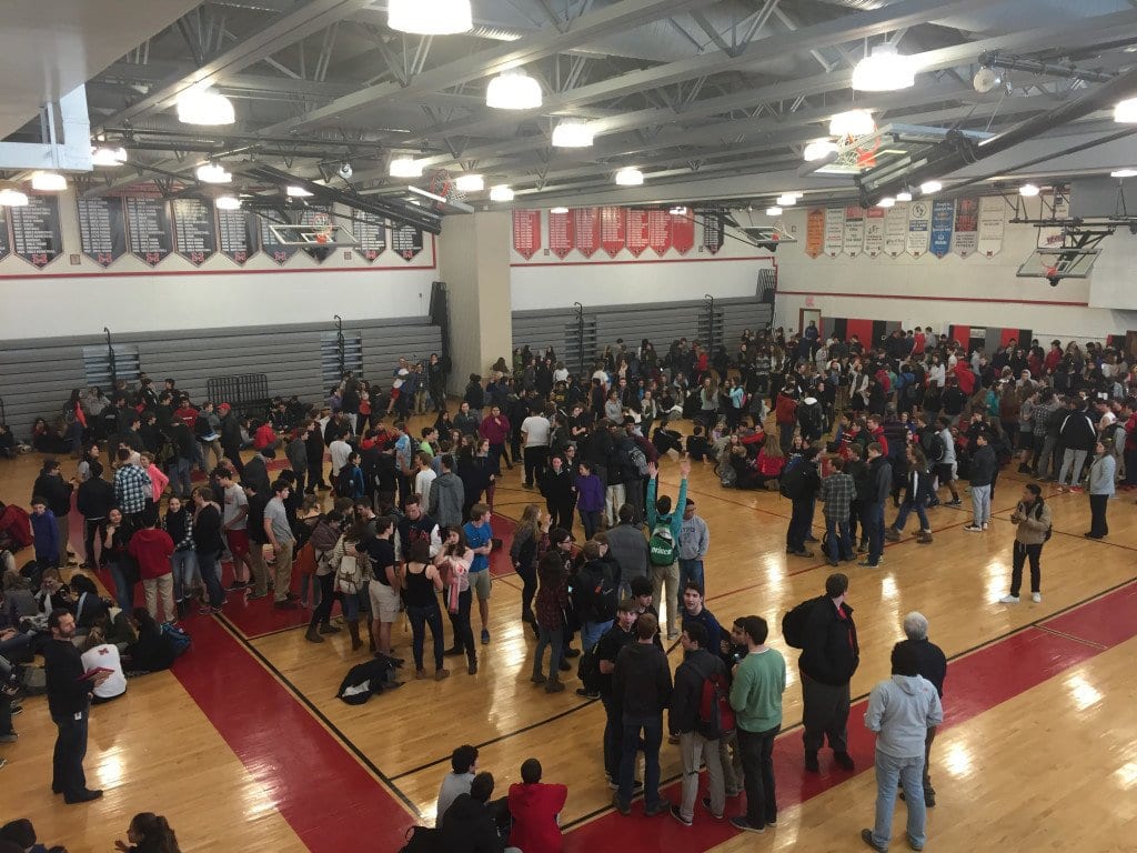 George Mason High School students were evacuated to Mary Ellen Henderson Middle School after bomb threats were made to the school last Friday, March 4. (Courtesy Photo)