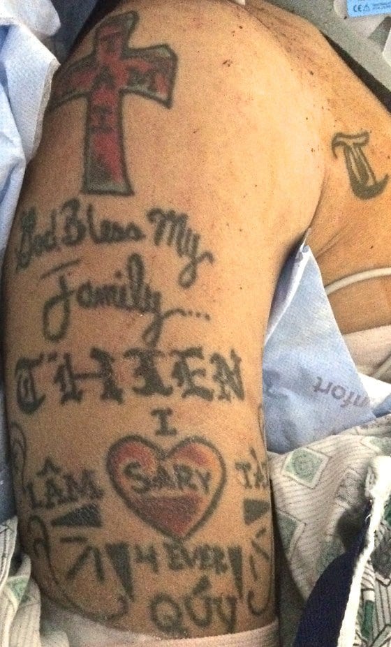 A photo of some of the man's tattoos. (Photo: Fairfax County Police Department)