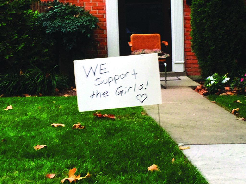 THE ISSUE OF the actions by more than a dozen local figures to write letters three years ago appealing for a shorter rather than longer term for convicted child sexual abuser Michael Gardner took the form of signs like this one on the eve of the City’s election next Tuesday (Photo: News-Press)