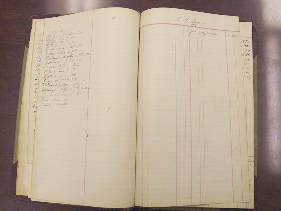 On the right side of the image is the business’ first ledger entry from when it opened in 1915. (Photo: Courtesy of Shreve McGonegal)