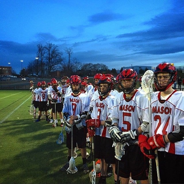 Mason's boys lacrosse team opened up their 2015 campaign with a 16-2 rout of Rock Ridge High School. (Photo: Courtesy of David Smith)