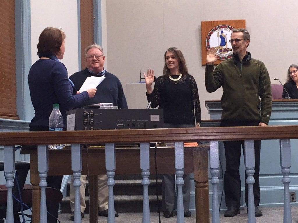 Three new members of Falls Church's Building & Fire Code Appeals Board were sworn in at Monday night's City Council meeting (Photo: News-Press)