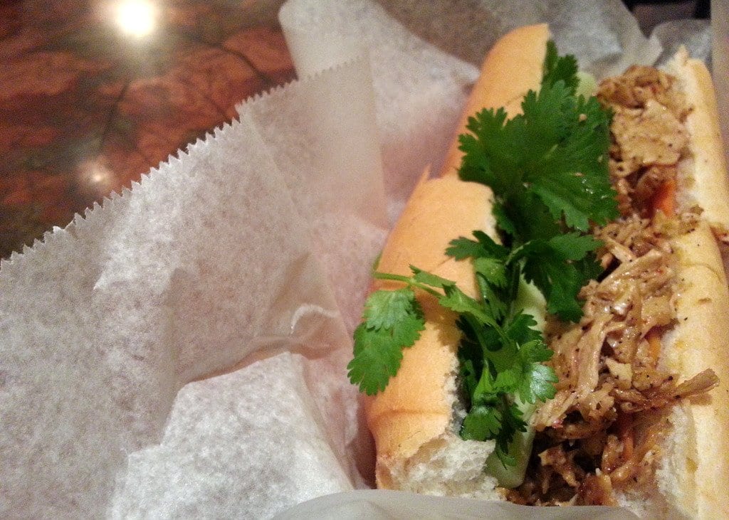 A place that calls itself Caphe Banh Mi better have good banh mi. The banh mi shown above, The Vegan Chay, is one of the best vegan sandwiches in the area.