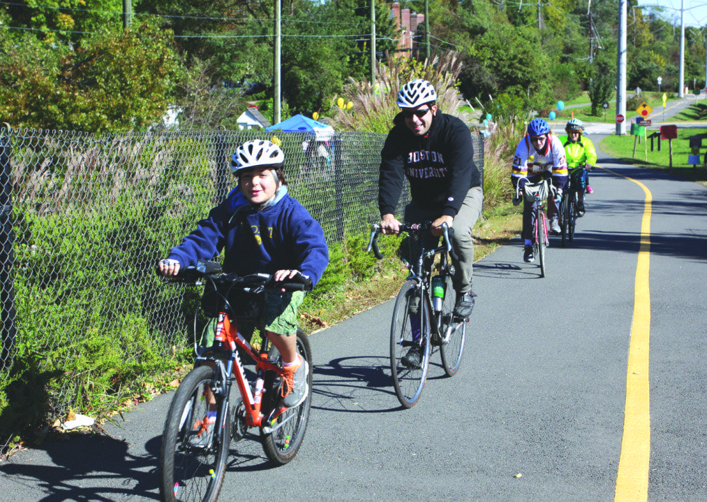 Bikers roll along the W & OD Trail during the Friends of the Falls Church Shelter’s third annual ShelterRide on Sunday, Oct. 19. The Friends of the Falls Church Homeless Shelter said that they raised nearly $1,500 from the event, which will go to the Falls Church Homeless Shelter. Sponsors of the event included Bikenetics, Mike’s Deli at Lazy Sundae, Nourish Market and Blue Nectar Yoga. (Courtesy Photo)