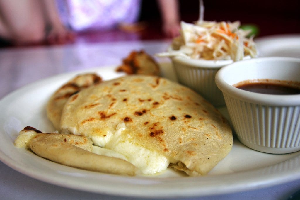 Taco Baja's overstuffed pupusas de queso.