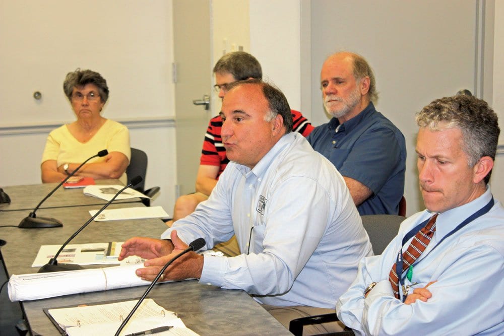 DANNY SCHLITT, director of the Falls Church Department of Recreation and Parks, presented the plans for West End Park to the F.C. City Council last week. He was accompanied by members of the City’s Rec and Parks Advisory Board. (Photo: News-Press)