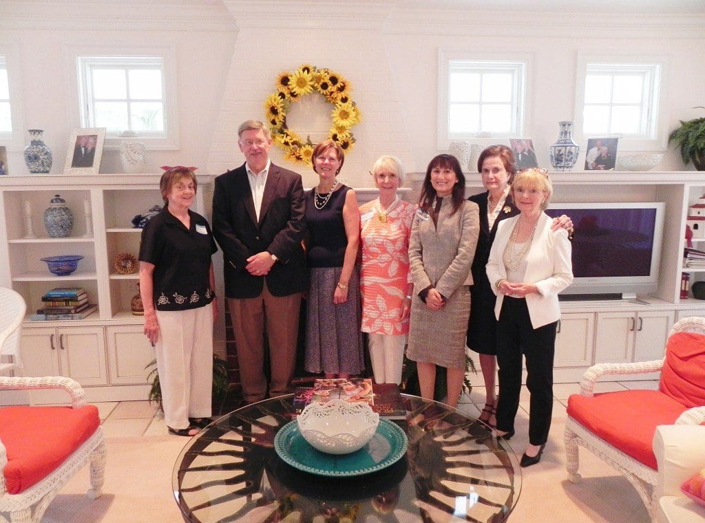 Celebrating the McLean Woman’s Club Kickoff Tea in advance of its December Holiday Homes Tour, from left to right, are Mildred “Millie” Thompson, Woman’s Club president; Dranesville District Supervisor John Foust, honorary tour host; Admiral Kathleen L. Martin, Mrs. Albert Rosecan, and Dr. Karen Kierce, owners of homes on the 2013 Holiday Homes Tour; and Woman’s Club Homes Tour Co-Chairmen Rosemarie Lazo and Jane Studabaker. (Photo: Laura Sheridan, Woman’s Club of McLean)