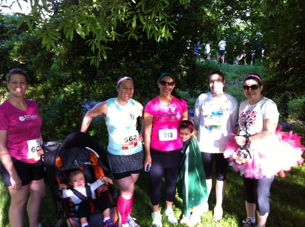 Running moms from the Falls Church/Annandale chapter of Moms RUN This Town spent their special holiday at the Mother’s Day 4 Miler and 1 Mile Fun Run in Reston, some with their children. (Courtesy Photo)